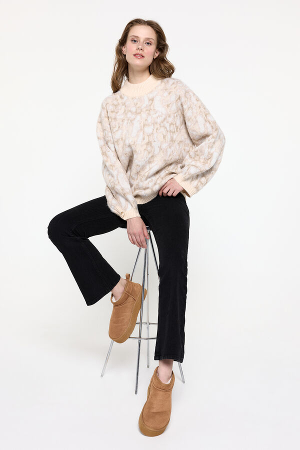 Pieces Su&eacute;ter malha com estampa animal branco