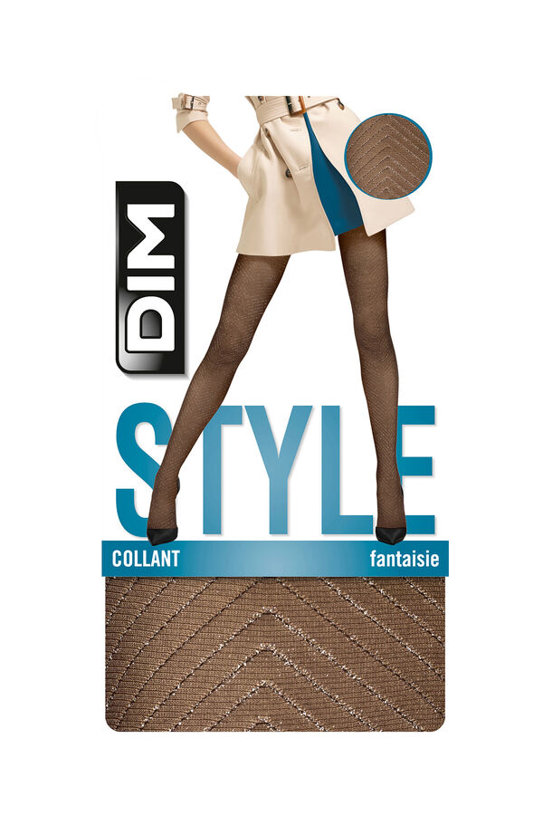 DIM Panty transparente con dise&ntilde;o con lurex 20 Deniers negro