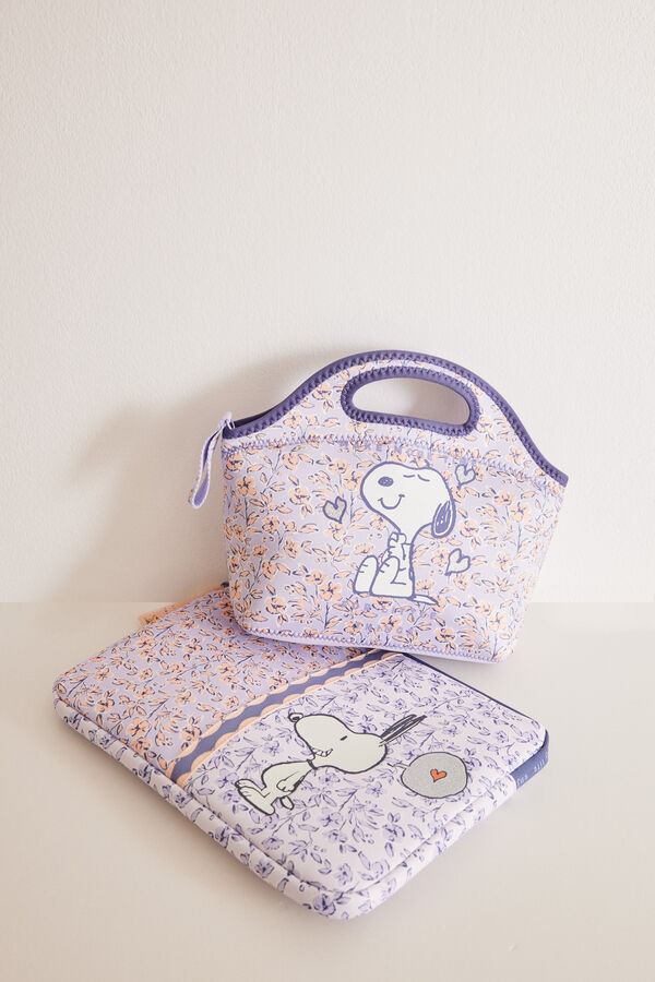 Women'secret Bolsa porta alimentos lila Snoopy morado/lila
