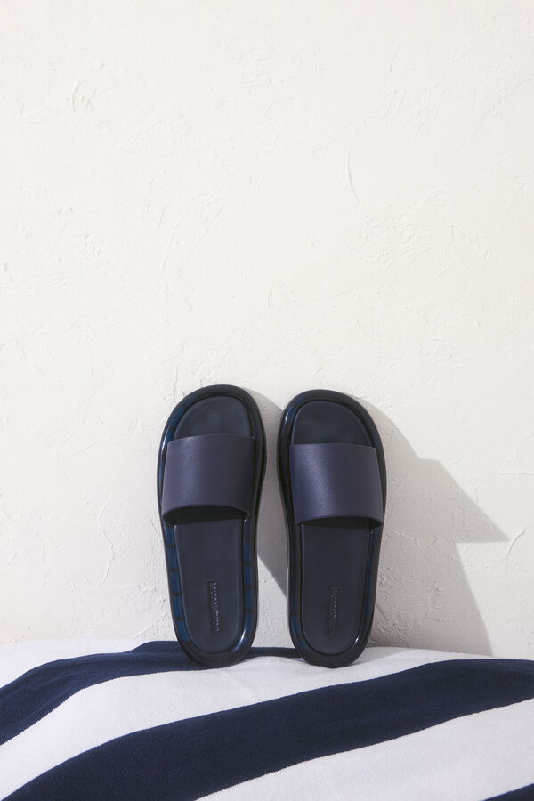 Women'secret Sandalias tipo pala azul navy azul
