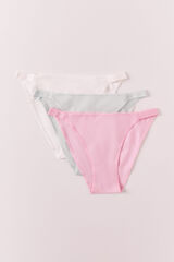 Women'secret Pack 3 cuecas cl&aacute;ssicas de algod&atilde;o mix logo branco