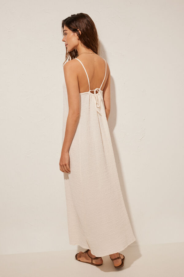 Women'secret Maxi vestido textura marfil marfil