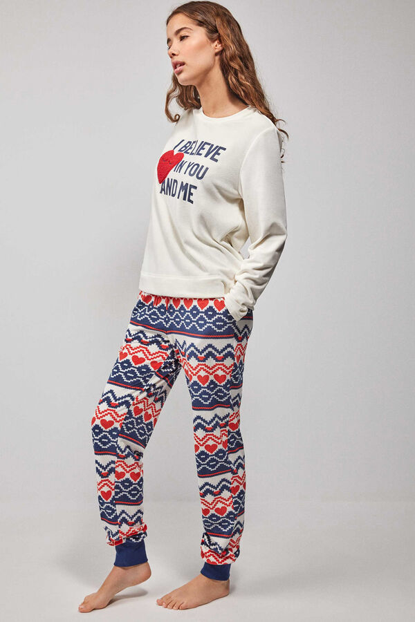 Gisela Pijama polar longo bege