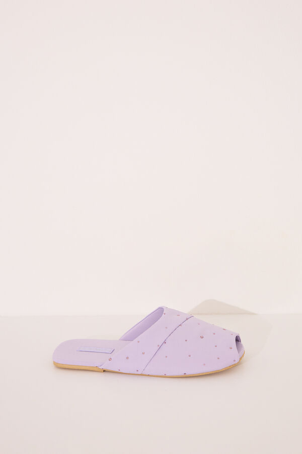 Women'secret Zapatillas casa lila strass rosa morado/lila