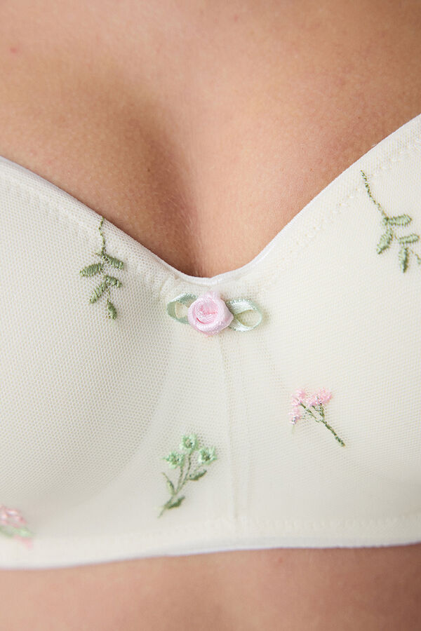 Penti Sujetador con aro marfil flores marfil