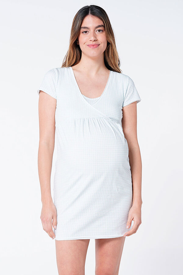 Womensecret Camisa de dormir maternity amamentação vichy branco