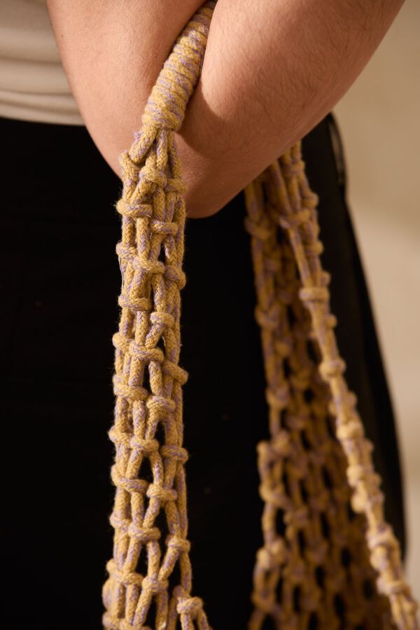 Calma House Bolso de algod&oacute;n de 35x35 amarillo