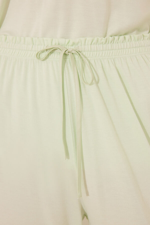 Women'secret Pijama Capri de viscose verde verde