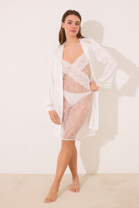 Women'secret Robe midi cetim branco