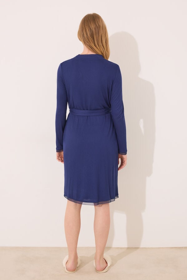 Women'secret Robe midi azul "maternity" com soft touch azul