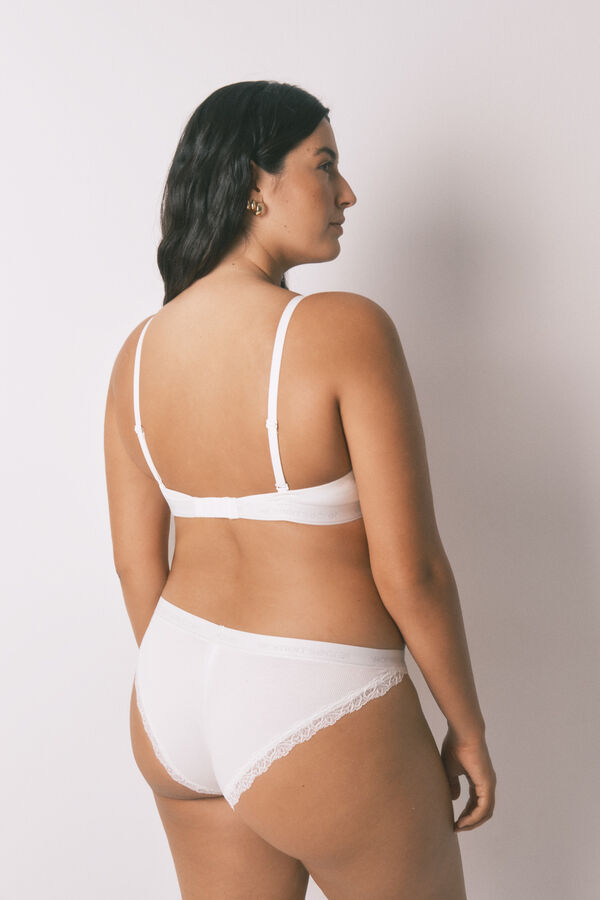 Women'secret BEAUTIFUL soutien cl&aacute;ssico de algod&atilde;o branco bege