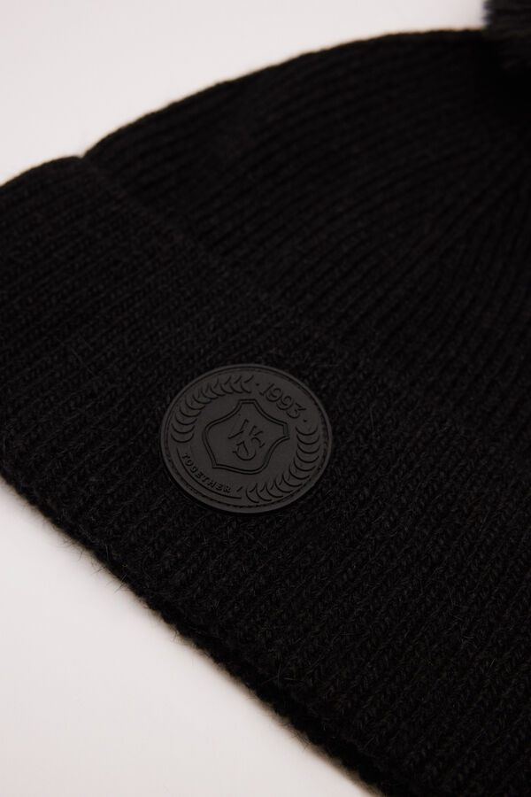 Women'secret Gorro preto pompom preto