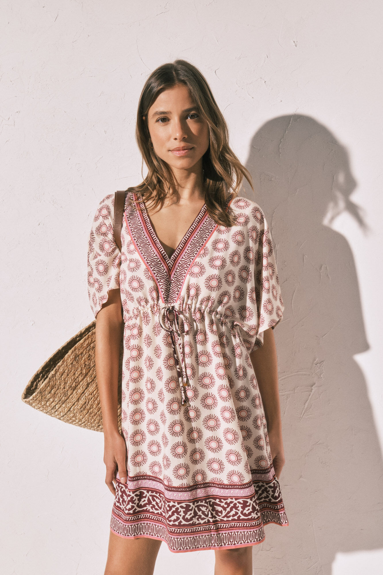 Women'secret Vestido t&uacute;nica curta estampado boho gren&aacute;