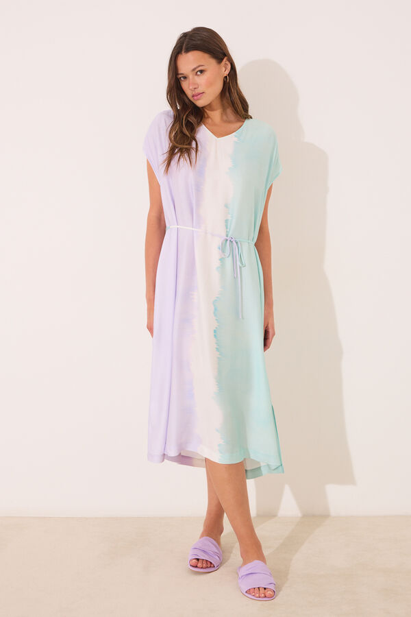 Women'secret Vestido largo tie-dye viscosa estampado