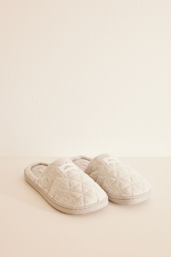 Women'secret Chinelos de quarto acolchoados cinzentos cinzento