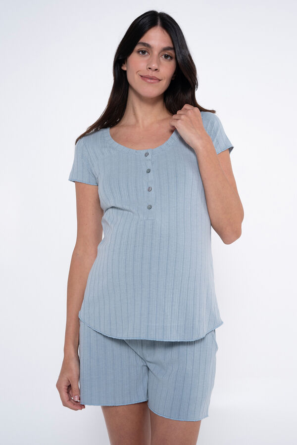 Ohma! Conjunto de pijama de pré-mamã  azul