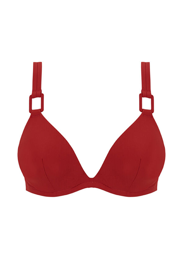 Womensecret Top bikini con aro arandela rojo rojo