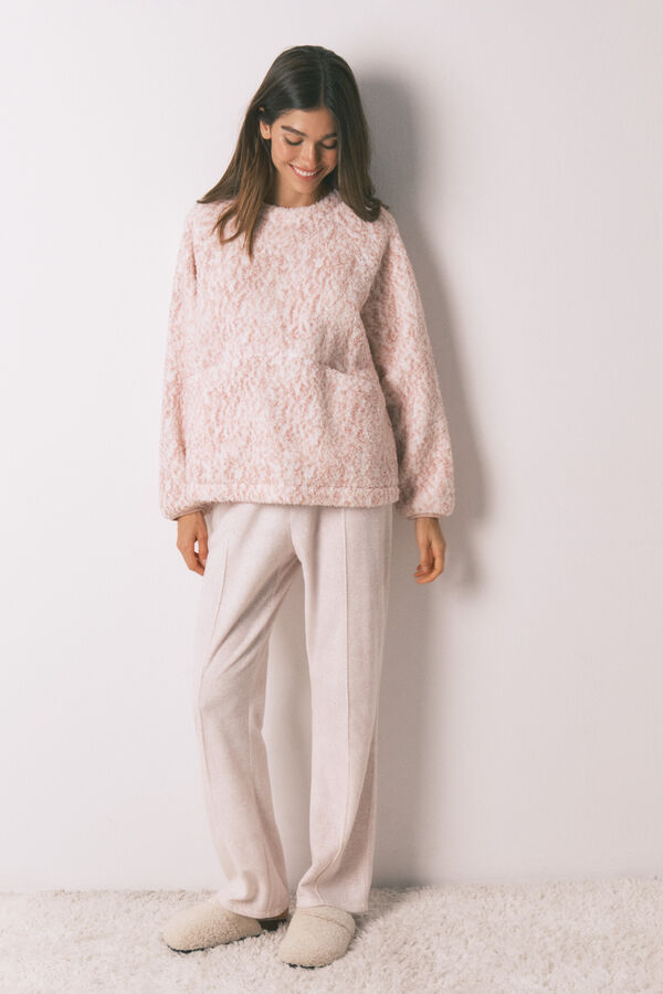 Women'secret Pijama comprido pelo rosa rosa