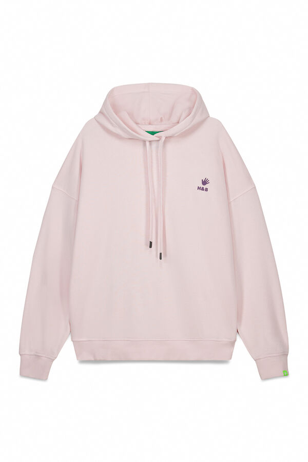 HI&BYE Sweatshirt com capuz em algod&atilde;o felpado rosa rosa