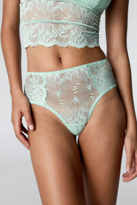 Black Limba Cueca Brasileira Cintura Alta Verde Salvia Musgo