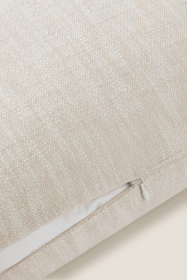 Textura Capa travesseiro algod&atilde;o efeito linho bege