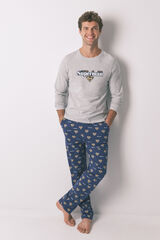 Women'secret Pijama largo 100% algod&oacute;n Superman gris  gris