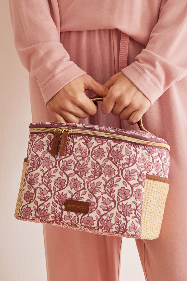 Women'secret Neceser grande estampado flores burdeos