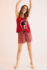 Womensecret Pijama curto 100% algodão da Mafalda vermelho vermelho