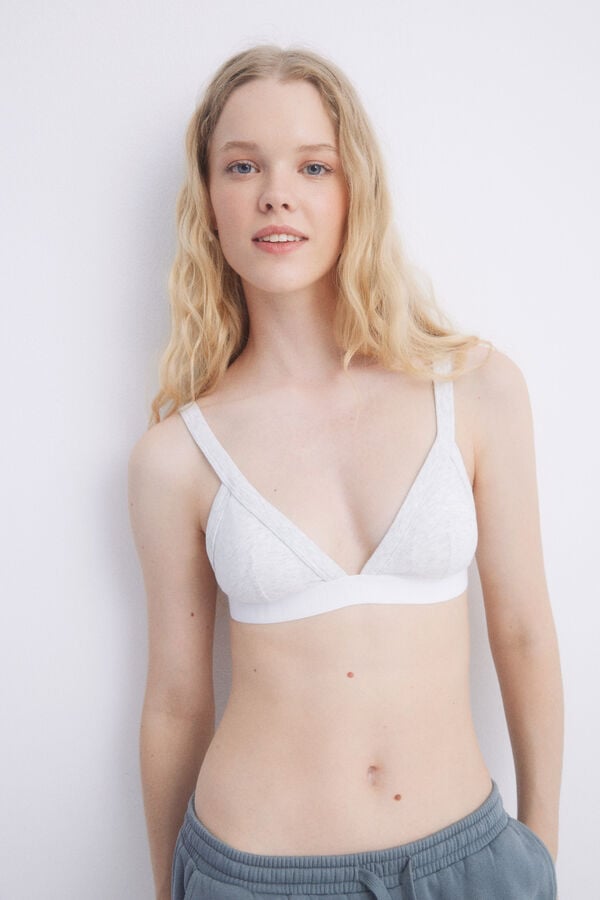 HI&BYE Soutien triangular algod&atilde;o cinzento cinzento