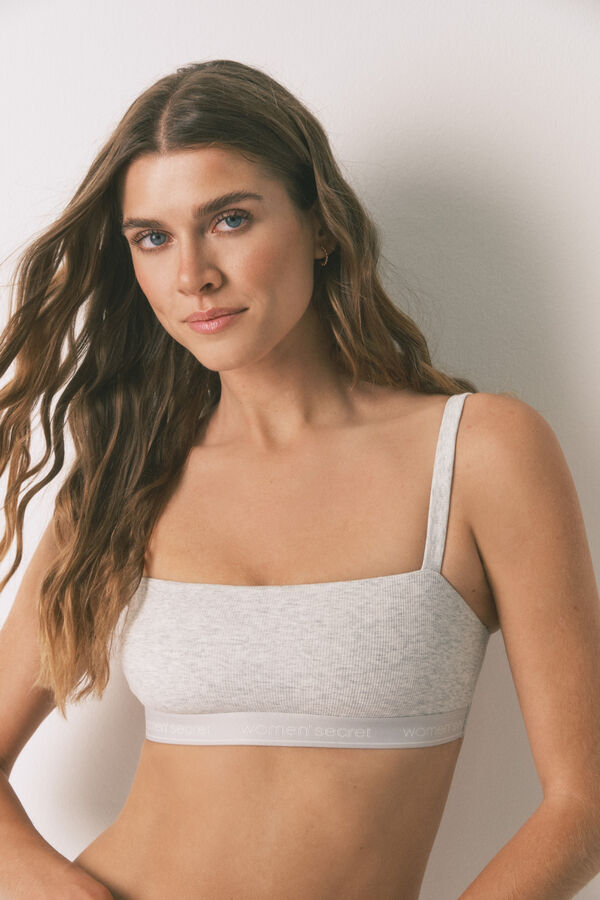 Women'secret Top sin costuras algod&oacute;n gris gris