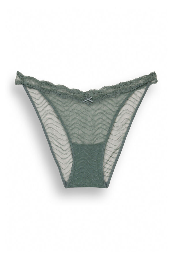 Women'secret Braga cl&aacute;sica encaje kaki kaki