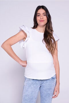 Womensecret Camiseta de lactancia con manga corta blanco