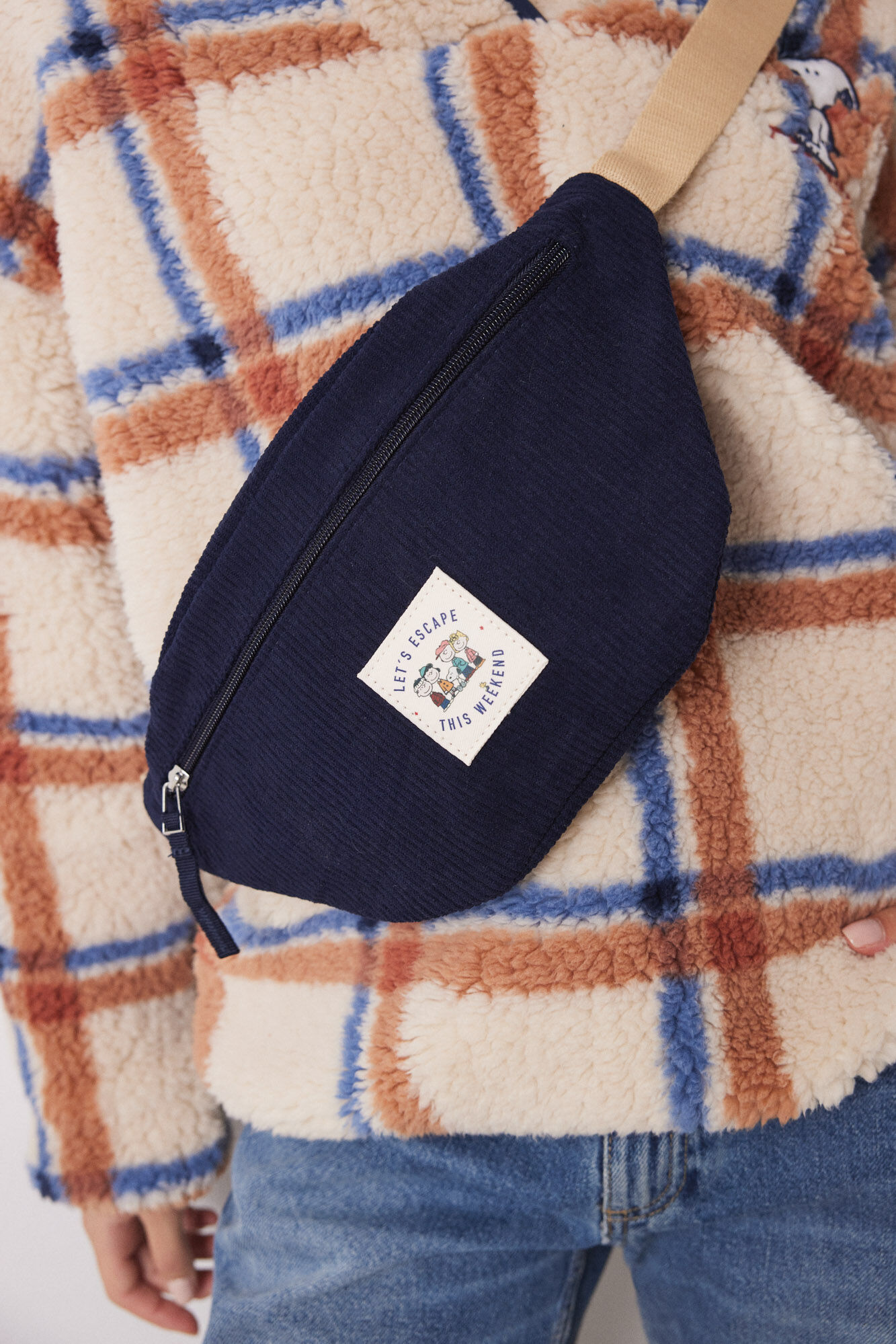 Women'secret Bolso ri&ntilde;onera pana azul Snoopy