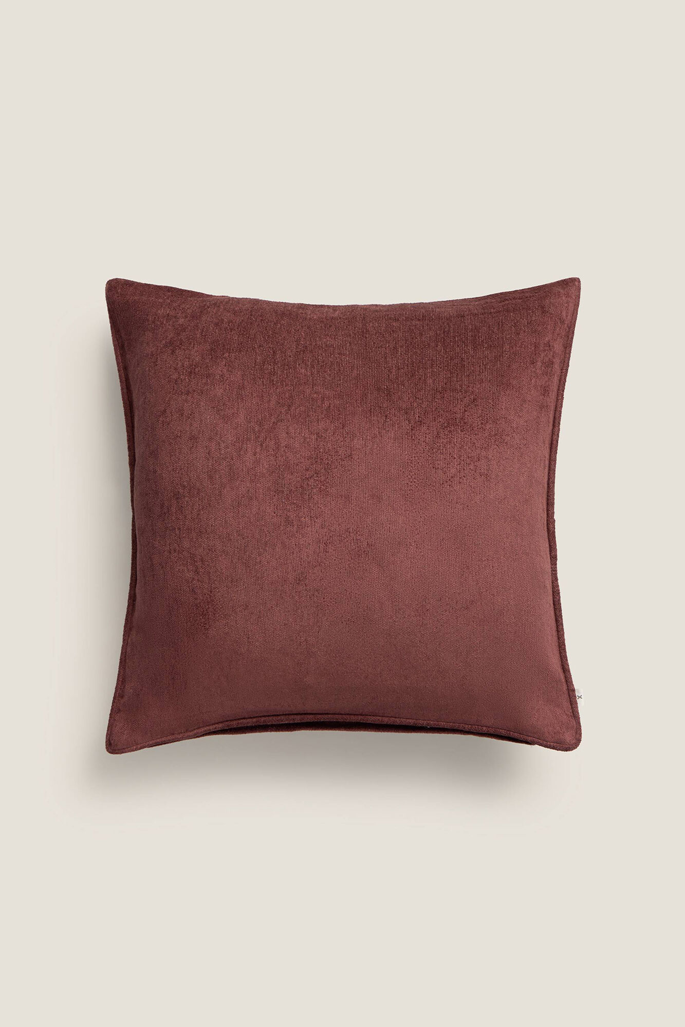 Textura Funda coj&iacute;n terciopelo con flecos