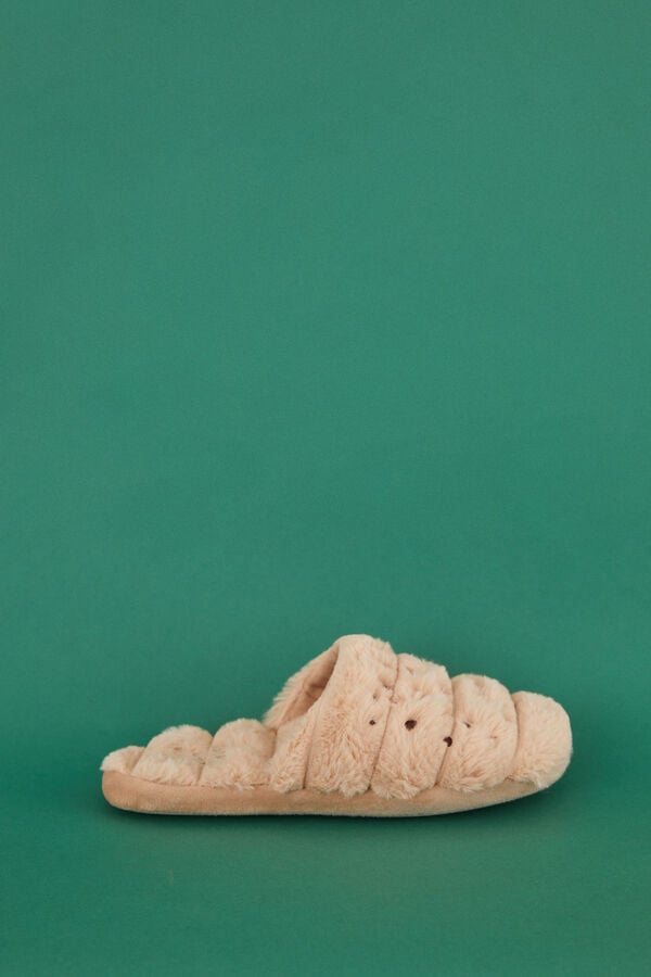 Women'secret Zapatillas casa croissant Manolo Bakes marr&oacute;n