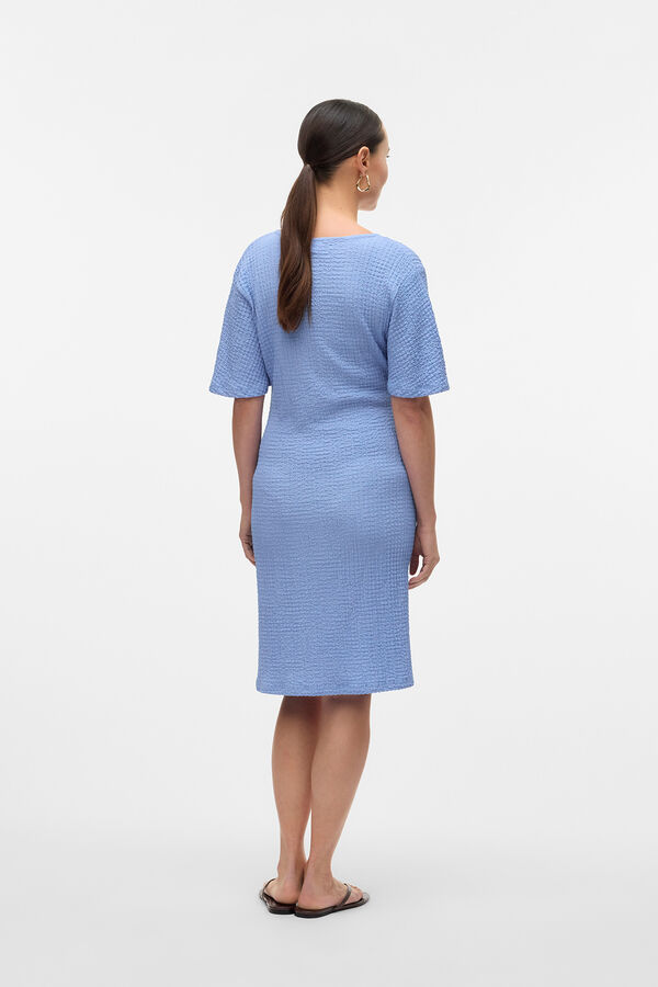 Mamalicious Vestido de maternity e amamentação de manga curta azul