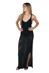 Kbas Vestido crochet largo negro negro