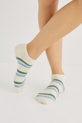 Women'secret Pack 3 calcetines cortos algod&oacute;n rayas estampado