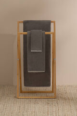 Textura Toalla tocador pespunte decorativo algod&oacute;n 30x50cm. gris