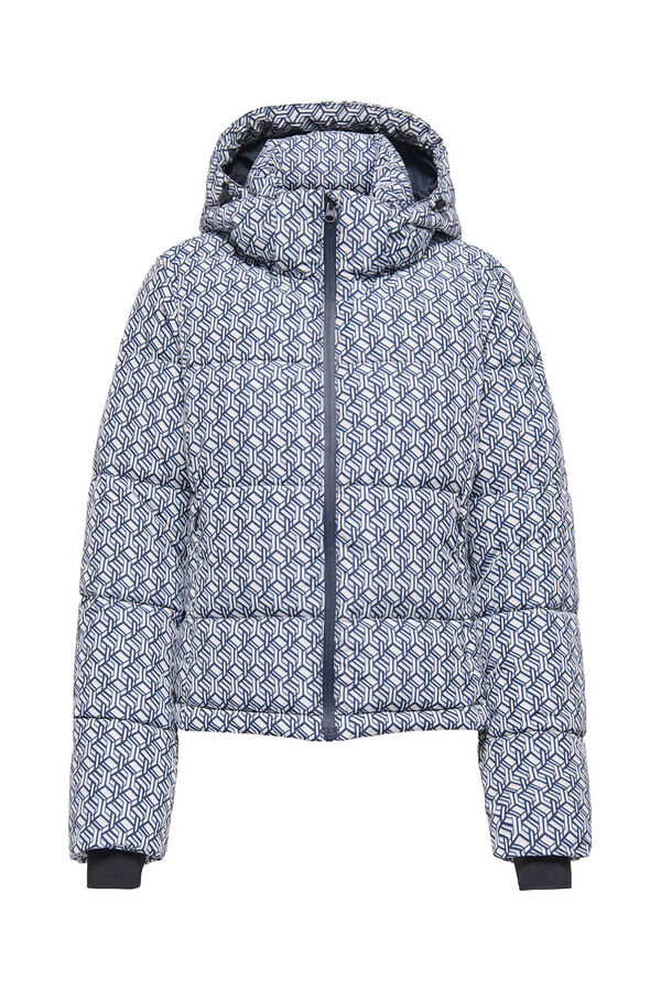 Only Play Casaco ski acolchoado t&eacute;cnico estampado para mulher branco