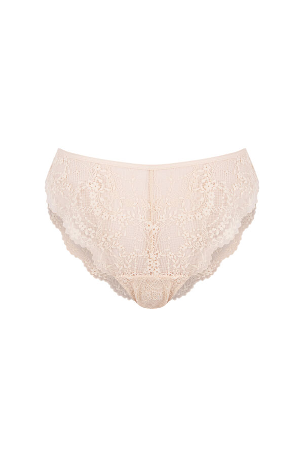 Women'secret Cueca cl&aacute;ssica de renda nude cru