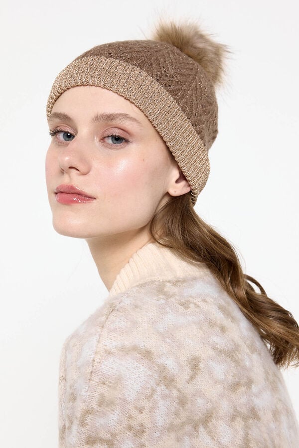 Pieces Gorro com pompom cru
