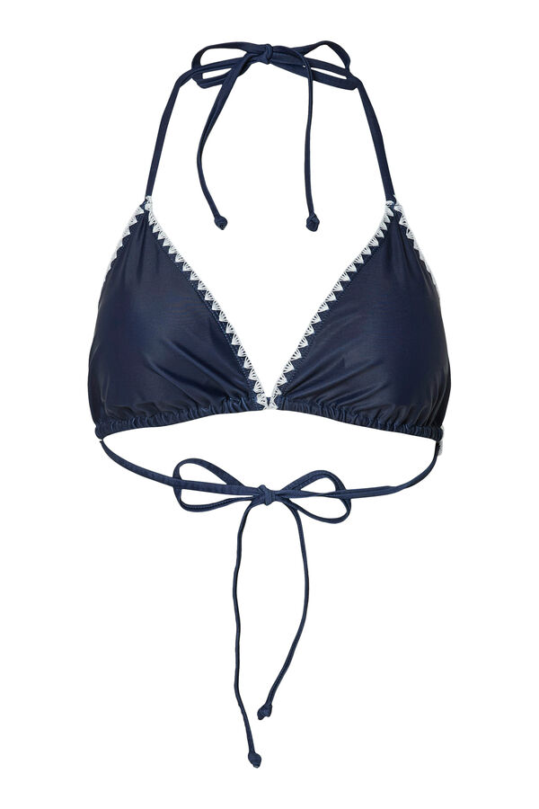 Pieces Top de bikini con detalles azul