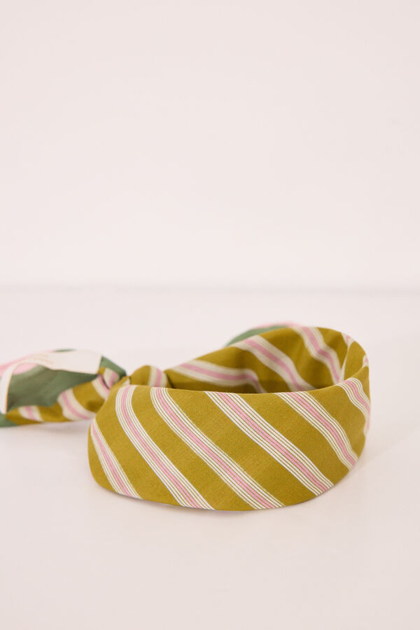 Women'secret Len&ccedil;o riscas verde no gola estampado