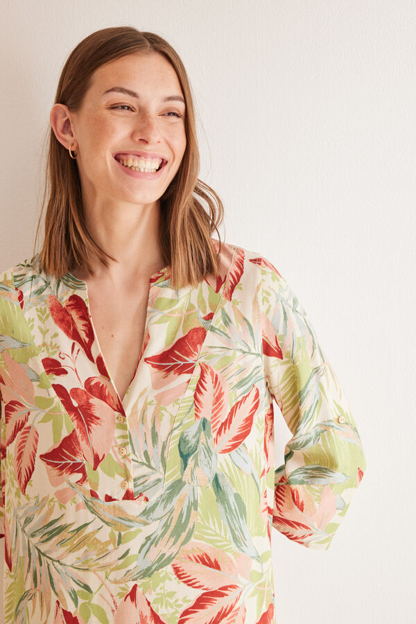Women'secret Camisola playa estampado tropical estampado