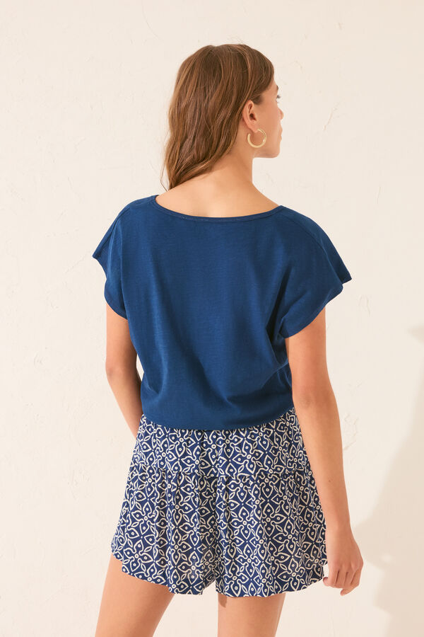 Women'secret Calça com estampado de carimbo azul azul