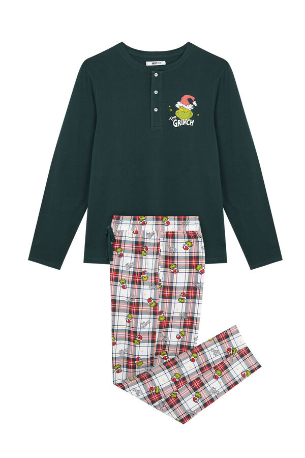 Women'secret Pijama infantil 100% algod&oacute;n cuadros Grinch verde