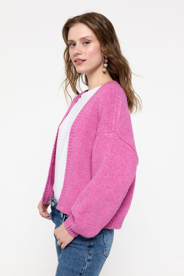 Pieces C&aacute;rdigan de punto rosa