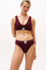 Tommy Jeans Suti&atilde; bralette canelado com el&aacute;stico e logo estampado