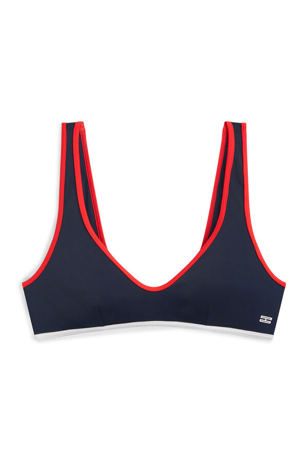 Tommy Hilfiger Top biqu&iacute;ni triangular azul